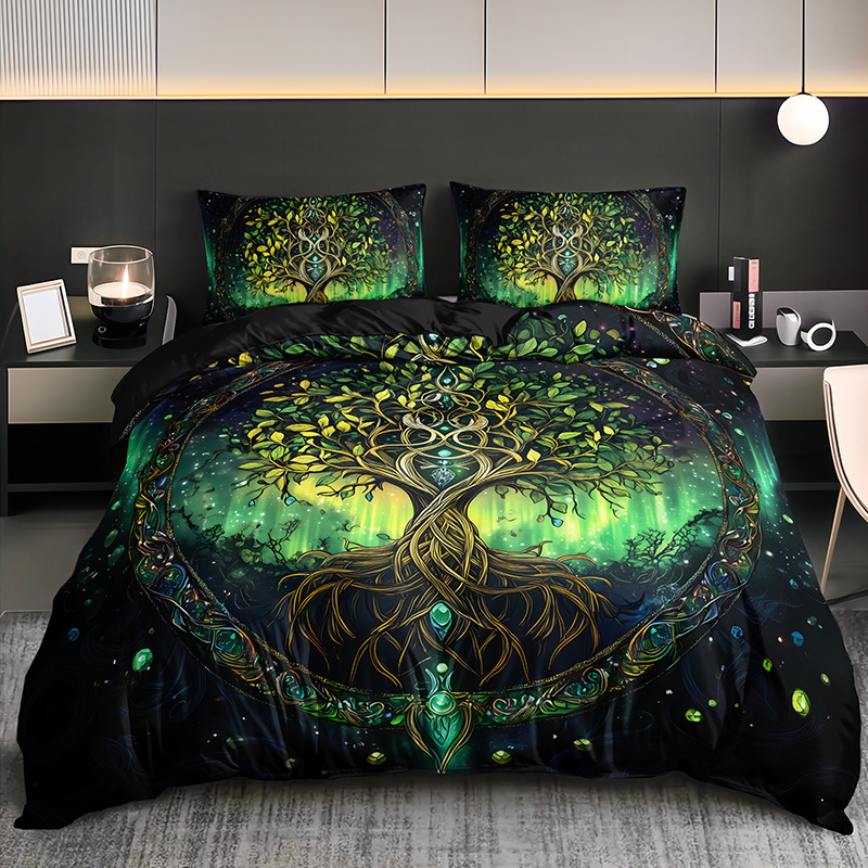 Luxury Lifestyle Gifts - Set Tempat Tidur Lampu Hijau Mistis