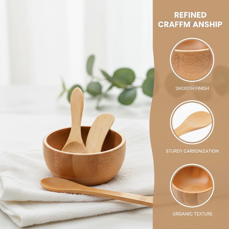 Bamboo Cutlery Set - 3 Buah Mangkuk Pencampur Masker Wajah